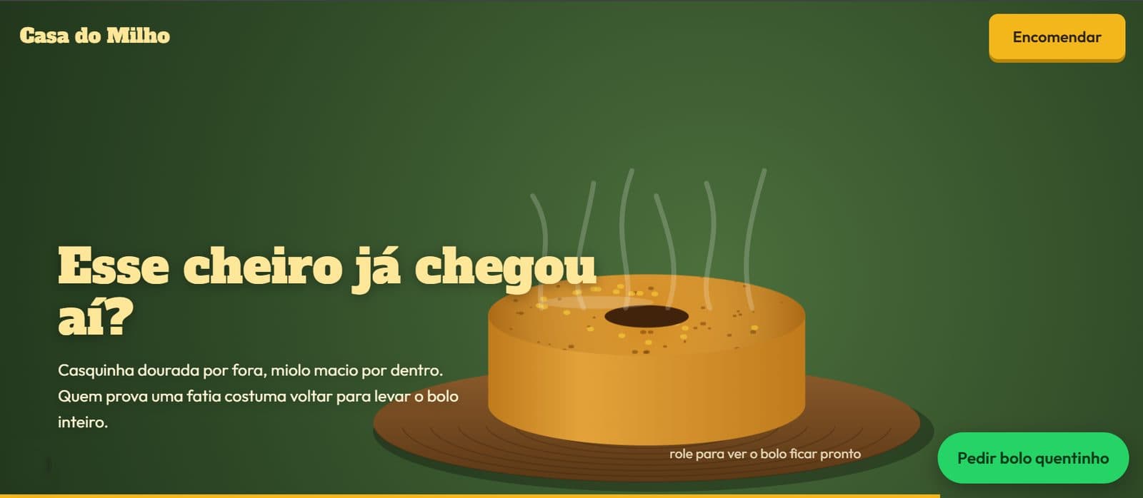 Dourado e com vapor: o cheiro “chega” sem sair da tela.
